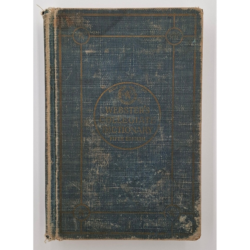 Vintage 1943 Webster's Collegiate Dictionary 5th Ed Thin Paper Hardcover
